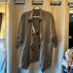 Lulu's Khaki Green Tencel Coat